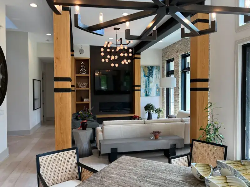 Cleaned living room area with cleaned furniture in Indianapolis